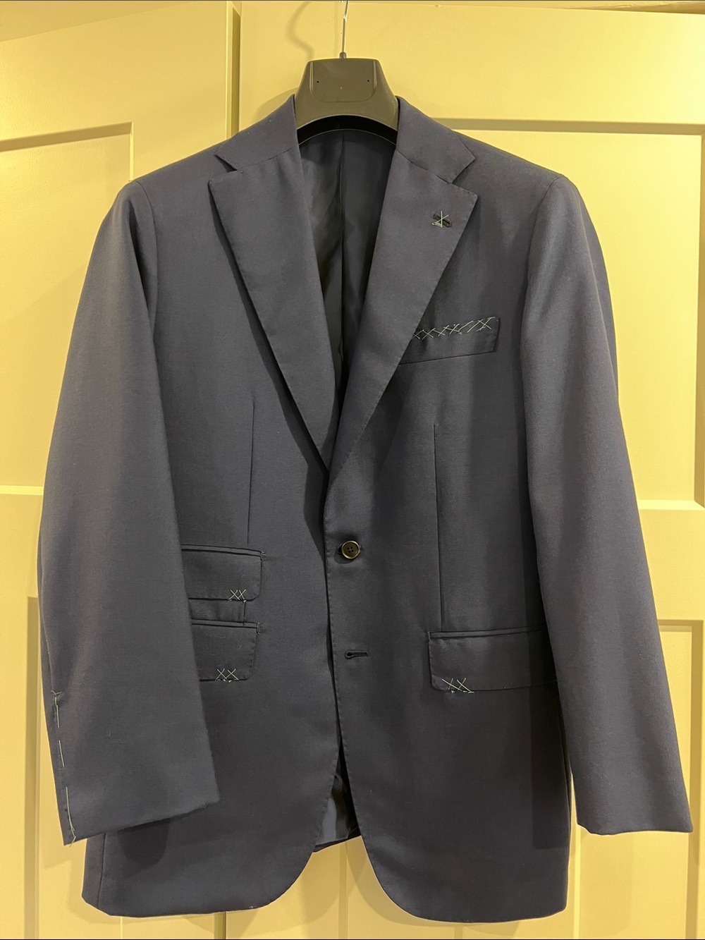 Sid Mashburn Navy Blue Sport Coat with Contrast Stitching